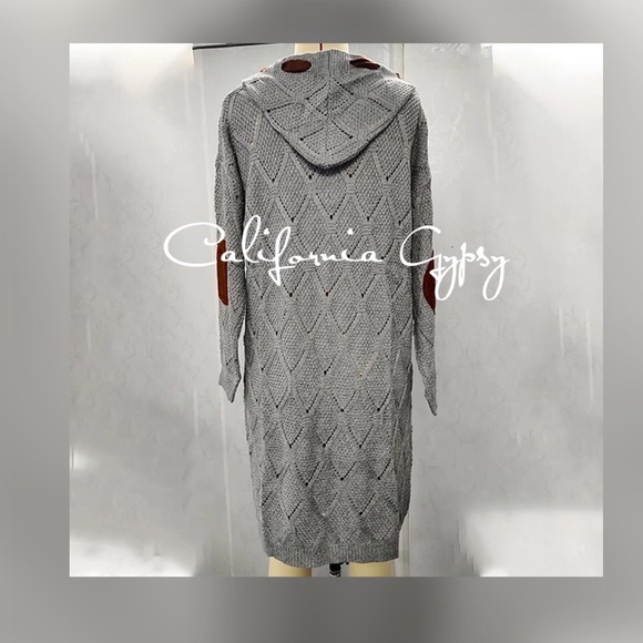 Knit Ribbon Hooded Cardigan Sweater - Picture 2 of 16